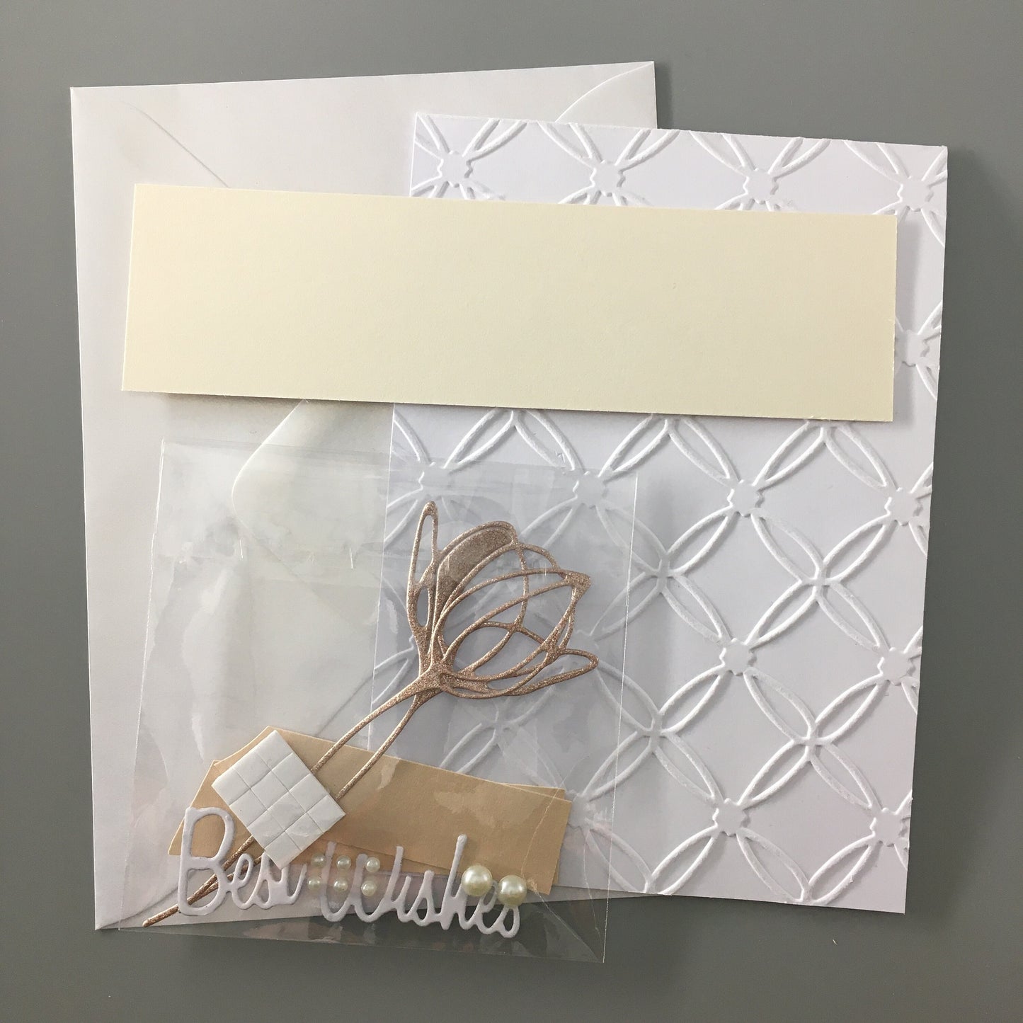 Handmade Embossed Wedding & Bridal Shower Card Making Kit with Envelope (A6)