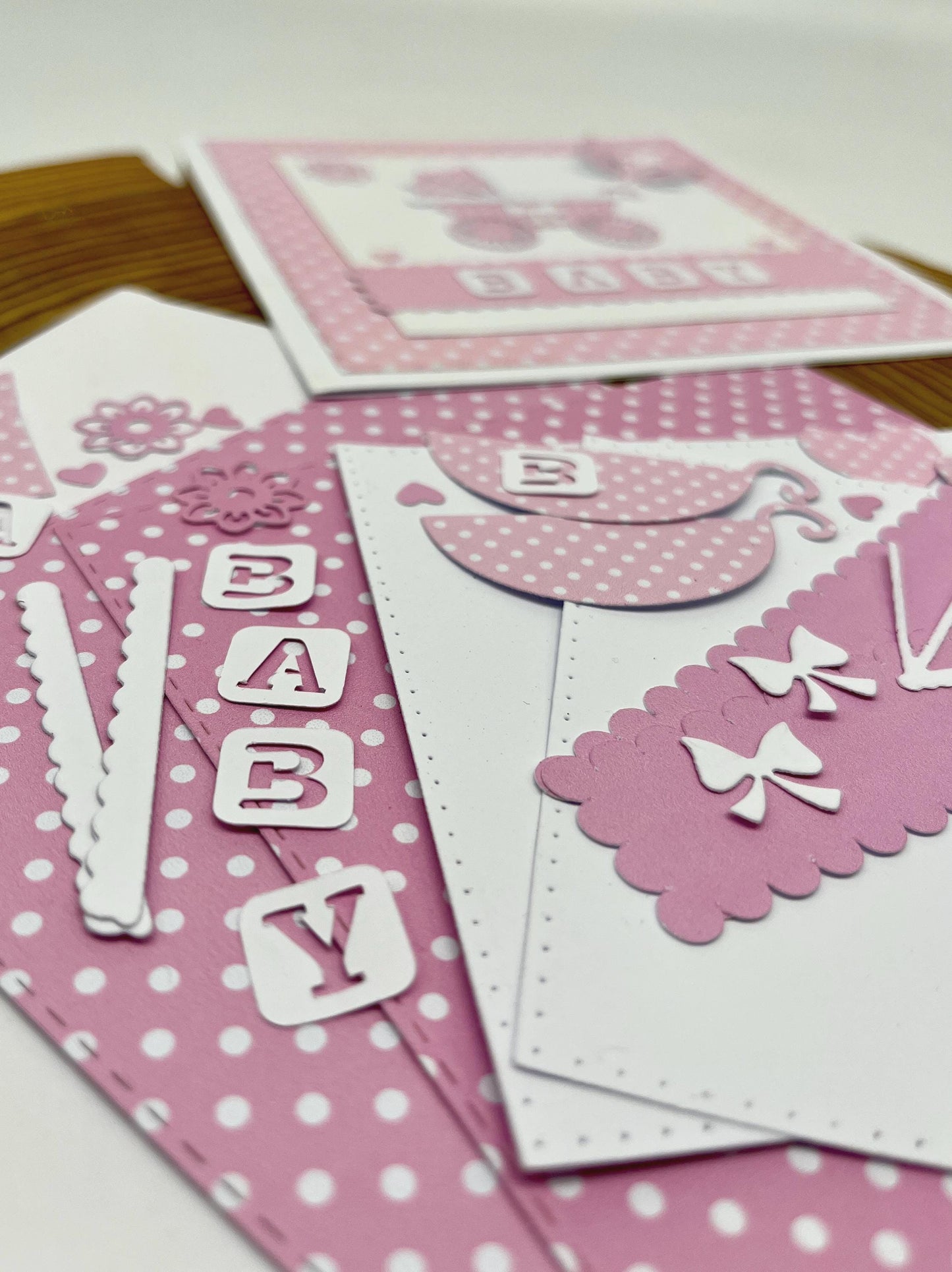 Baby Shower Card Making Kit – Handmade Embossed Card & Envelope (6x6")