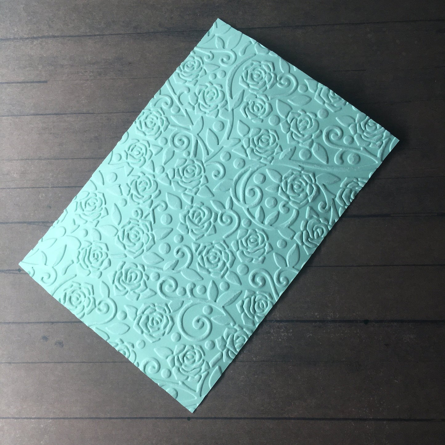 Embossed Rose Paper Card – Component for Handmade Cards (Multiple Sizes)