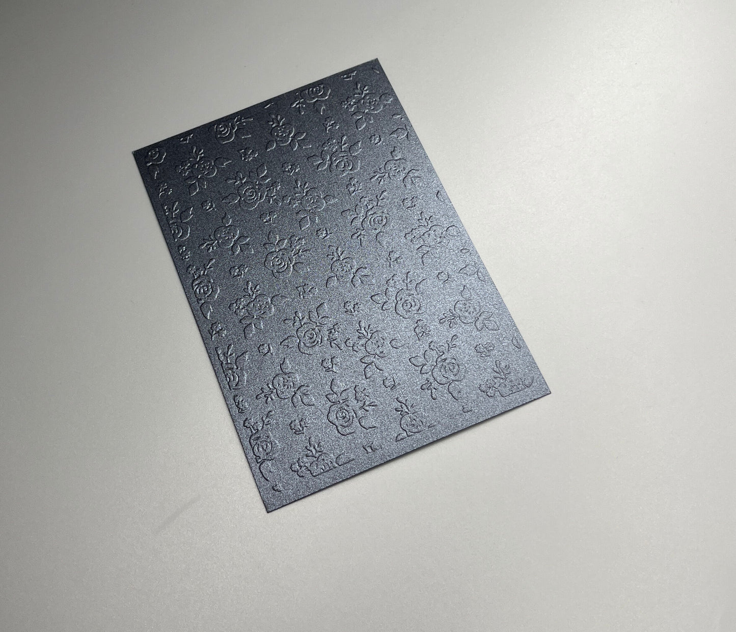 Embossed Rose Pearlised Paper Cards – Components for Handmade Cards (10.5 x 14.5cm)