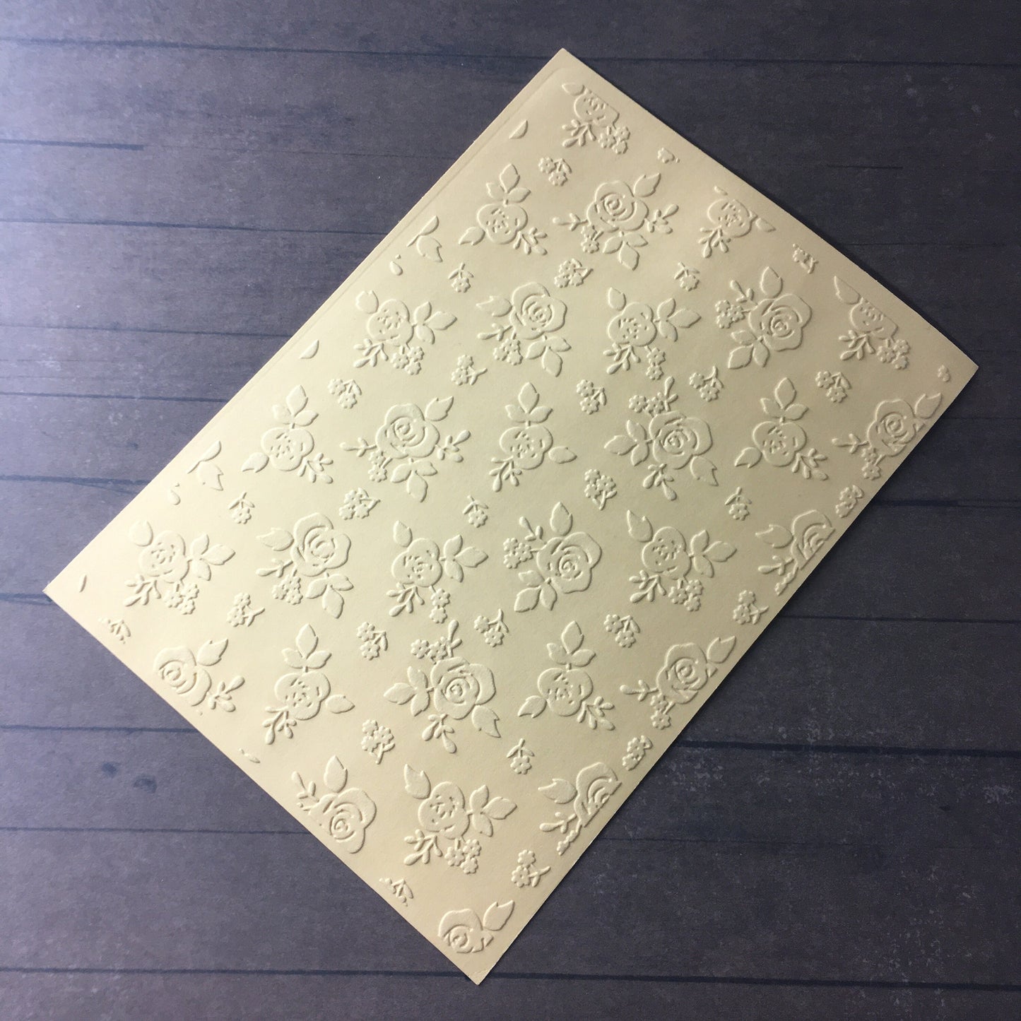 4 x Embossed Rose Paper Cards – Components for Handmade Cards (10.5 x 14.5cm)
