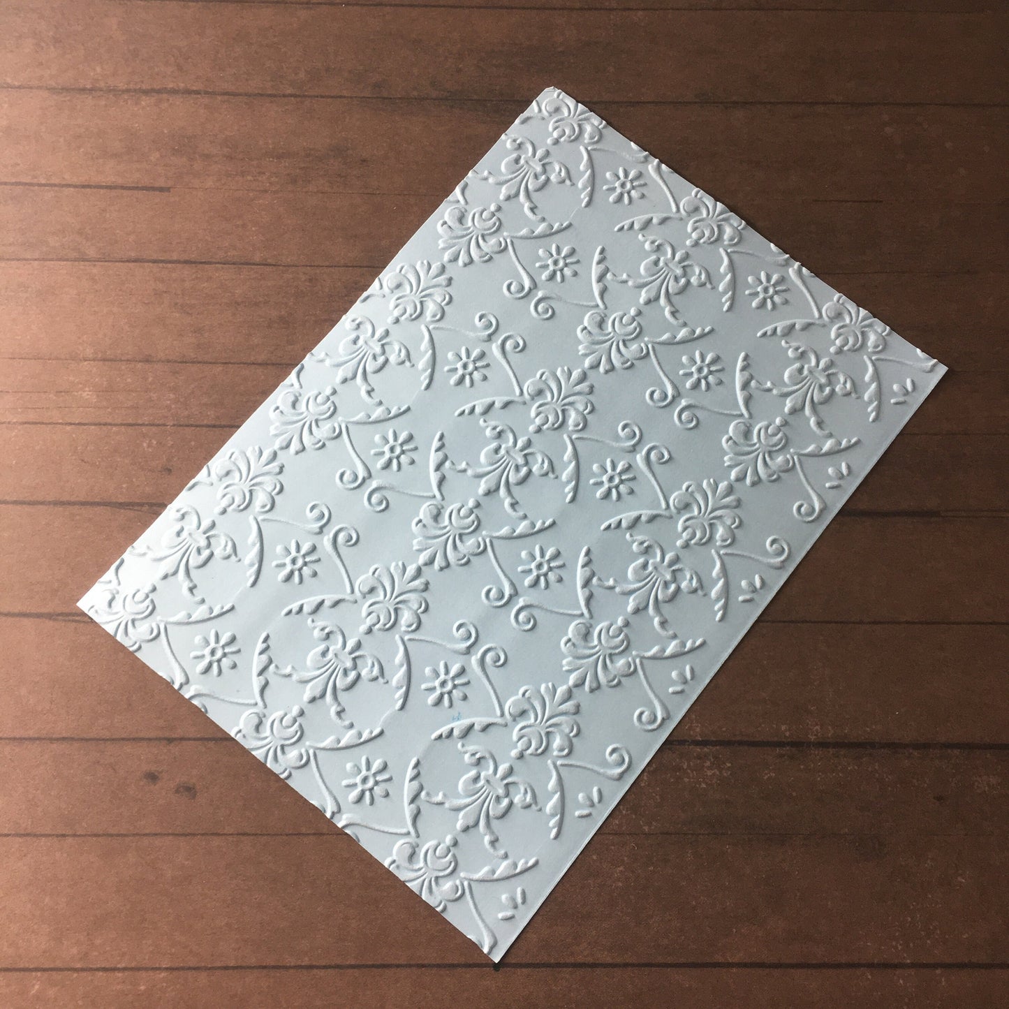 4 x Embossed Floral White Paper Cards – Components for Handmade Cards (10.5 x 14.5cm)