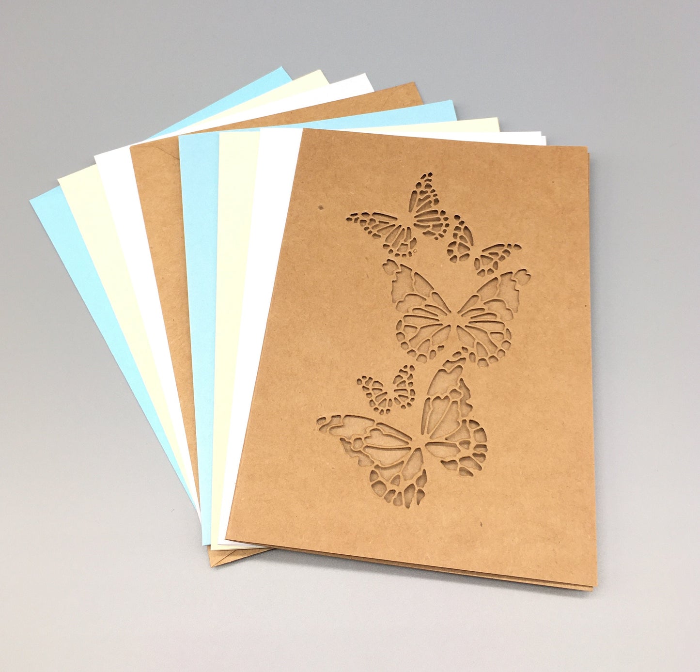 Blank Card & Envelope with Butterfly Cut – Components for Handmade Cards (5x7")