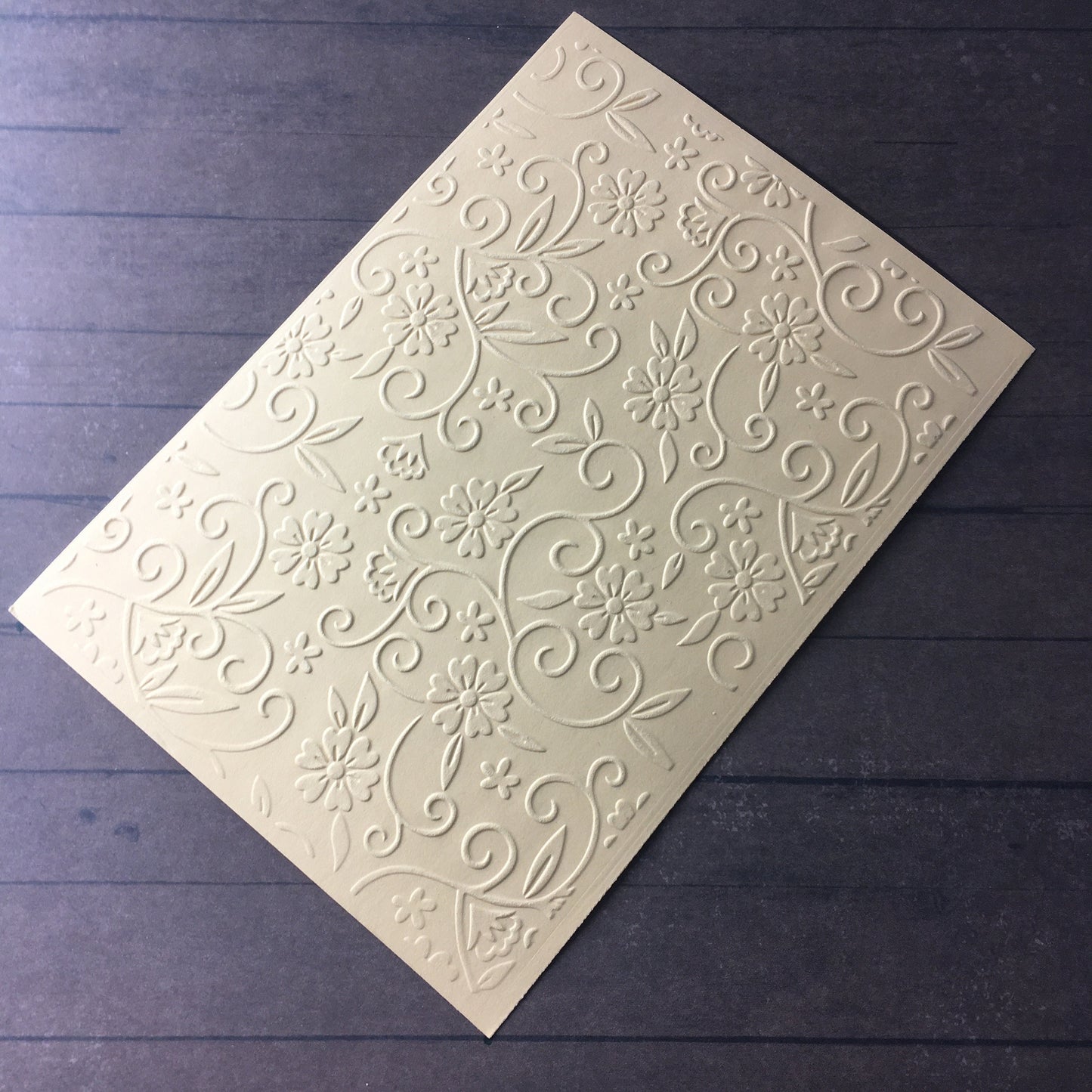 4 x Embossed Flower Paper Cards – Components for Handmade Cards (10.5 x 14.5cm) – Pack B