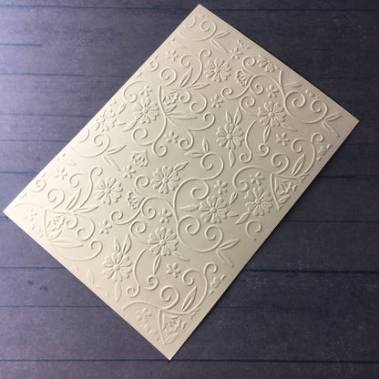 4 x Embossed Flower Paper Cards – Components for Handmade Cards (10.5 x 14.5cm) – Pack B