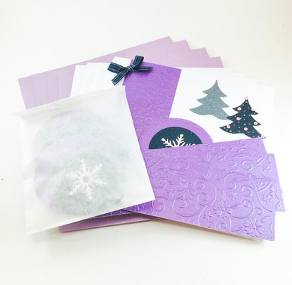 Handmade Christmas Card Kit – Makes 4 DIY Xmas Cards with Envelopes (14 x 15cm)