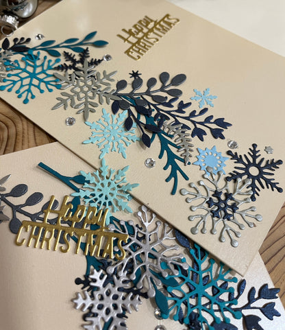 Luxury DIY Christmas Card Making Kit – Embossed Snowflake Cards with Envelopes (5x7")
