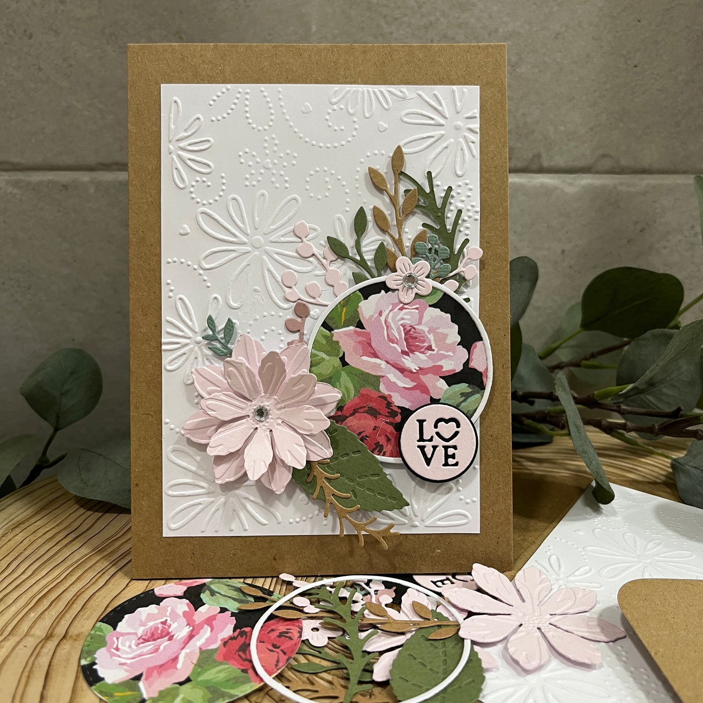 Handmade Embossed Floral Card Making Kit – Valentine’s Day, Birthday & More (5x7")