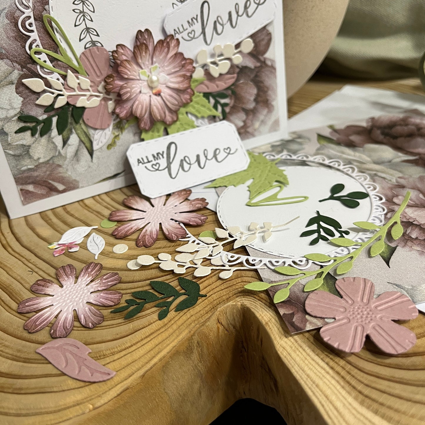 DIY Floral Card Making Kit – Handmade Embossed Card & Envelope (6x6") – Birthday & Mother’s Day