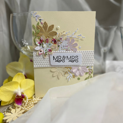 DIY Wedding Card Making Kit – Handmade Embossed Floral Card & Envelope (5x7")