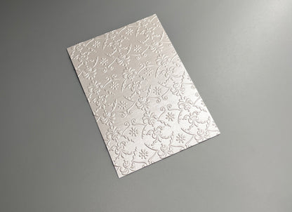 Embossed Castle Pearlised Paper Cards – Components for Handmade Cards (10.5 x 14.5cm)