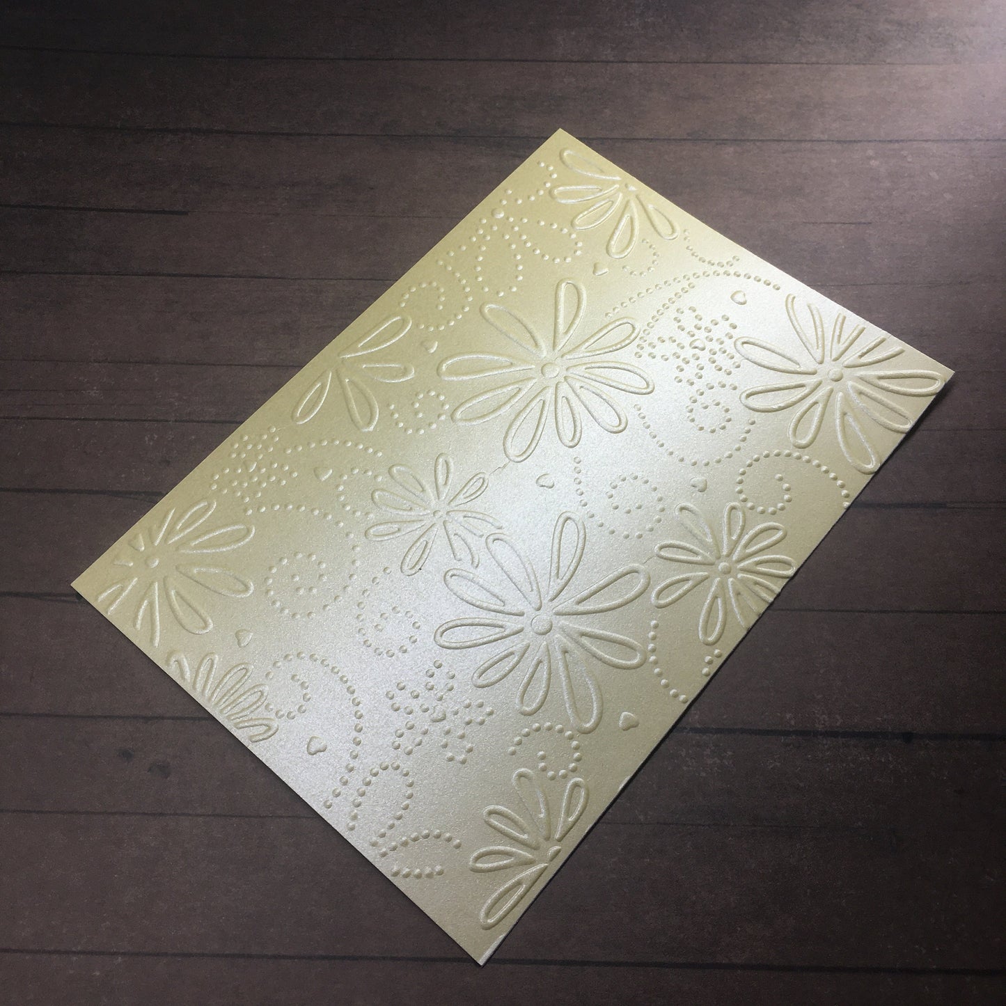 4 x Embossed Pearlised Floral Paper Cards – Components for Handmade Cards (10.5 x 14.5cm) – Pack B