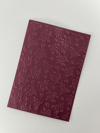 Embossed Rose Paper Cards – Components for Handmade Cards (10.5 x 14.5cm) – Pack B