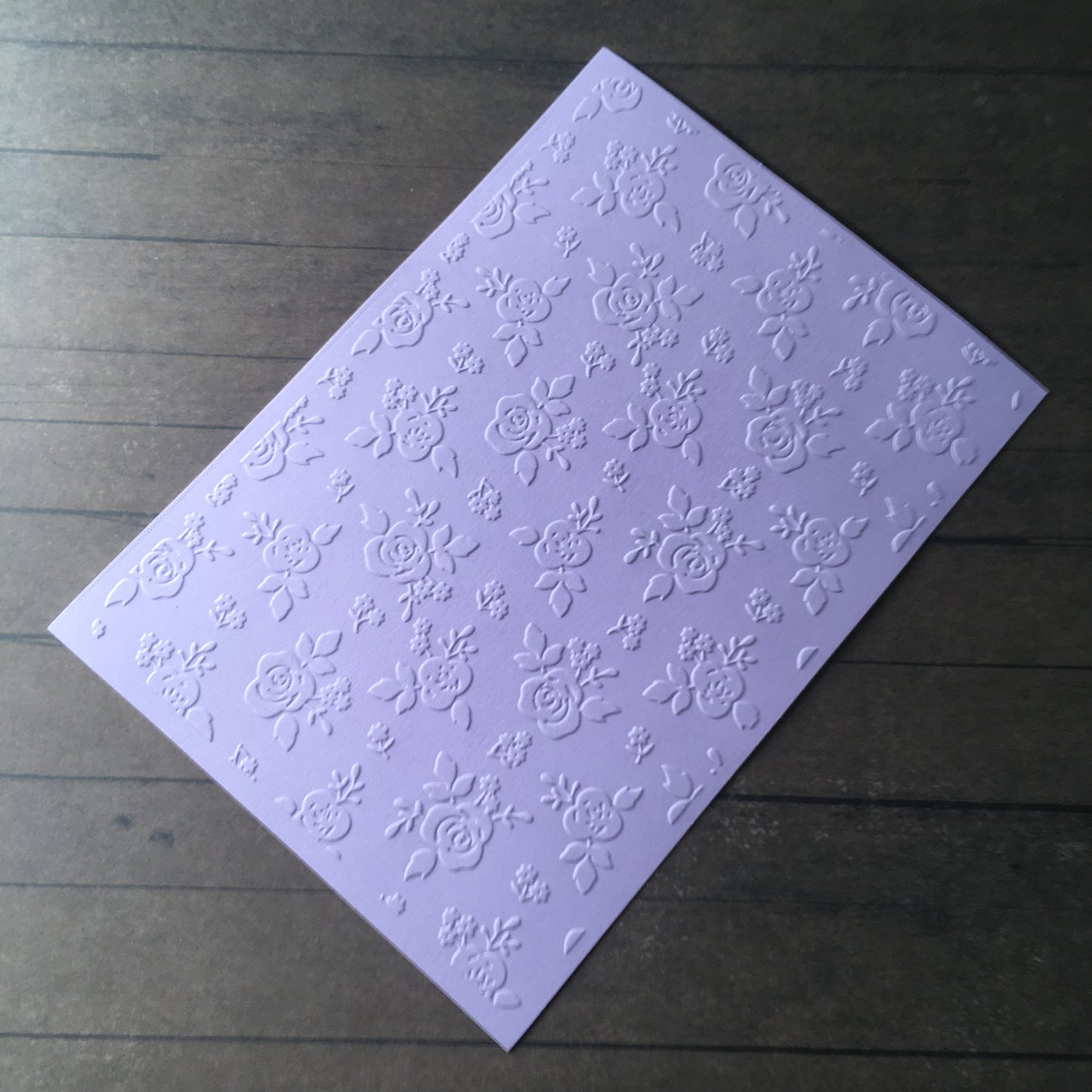 4 x Embossed Rose Paper Cards – Components for Handmade Cards (10.5 x 14.5cm)