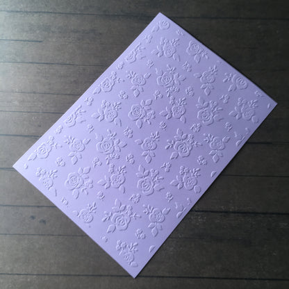4 x Embossed Rose Paper Cards – Components for Handmade Cards (10.5 x 14.5cm)