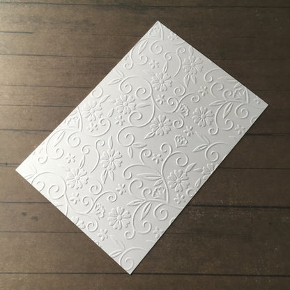 4 x Embossed Flower Paper Cards – Components for Handmade Cards (10.5 x 14.5cm) – Pack B