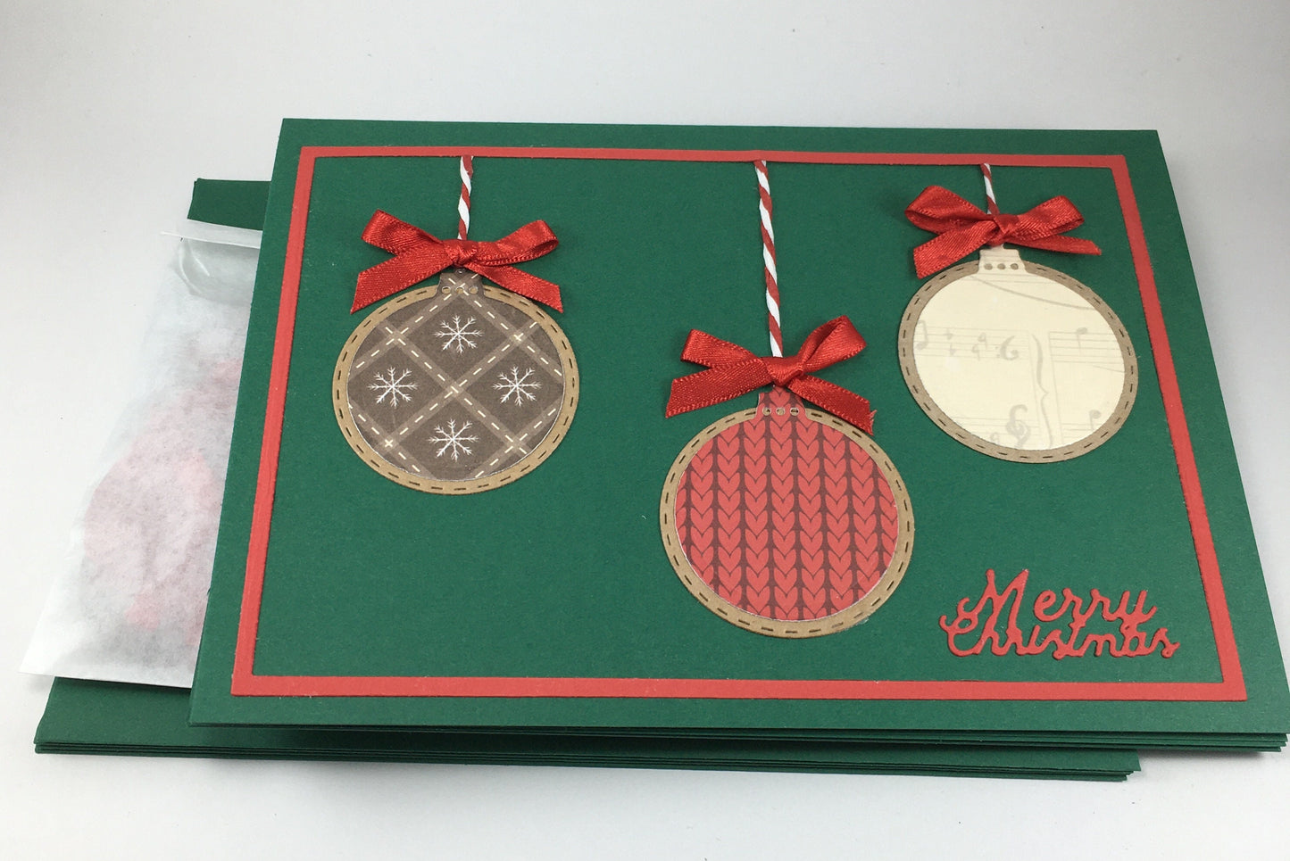 Christmas Card Making Kit – Handmade Embossed Holiday Cards with Envelopes (5x7") – Pack C