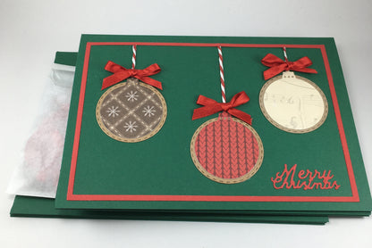 Christmas Card Making Kit – Handmade Embossed Holiday Cards with Envelopes (5x7") – Pack C