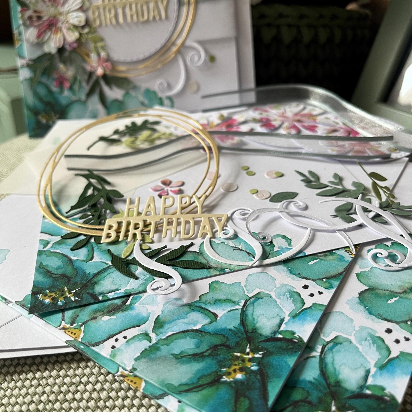Handmade Card Making Kit – Birthday, Valentine’s, Mother’s Day & Wedding (5x7") – Floral Design