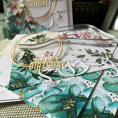 Handmade Card Making Kit – Birthday, Valentine’s, Mother’s Day & Wedding (5x7") – Floral Design