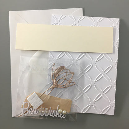 Handmade Embossed Wedding & Bridal Shower Card Making Kit with Envelope (A6)