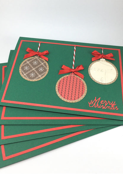 Christmas Card Making Kit – Handmade Embossed Holiday Cards with Envelopes (5x7") – Pack C