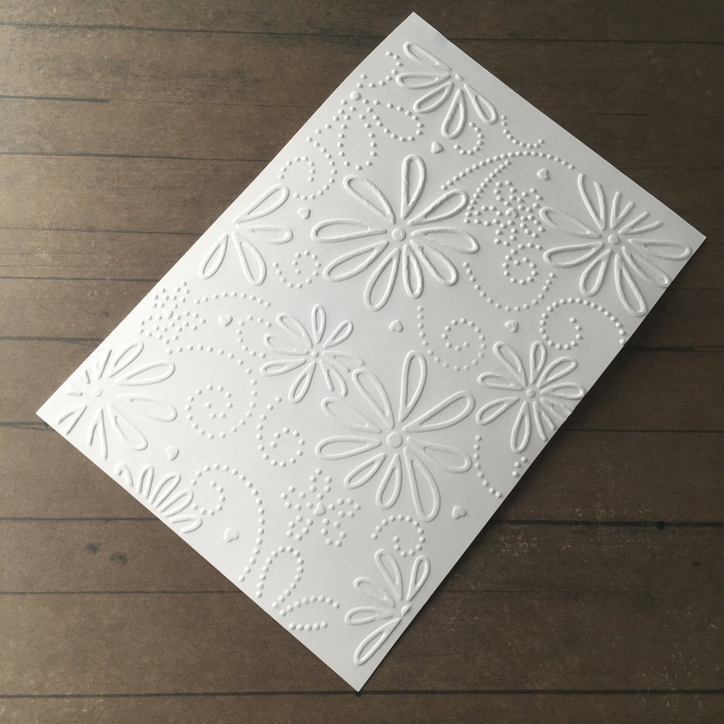 4 x Embossed Flower Paper Cards – Components for Handmade Cards (10.5 x 14.5cm) – Pack D