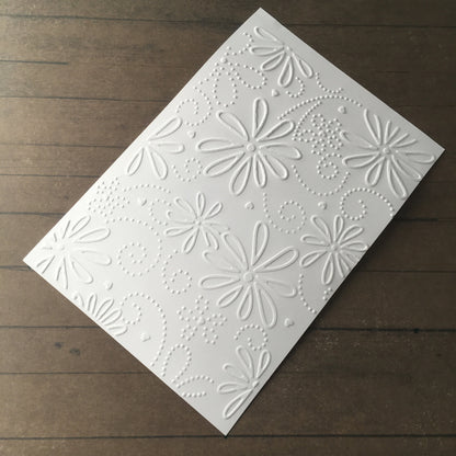 4 x Embossed Flower Paper Cards – Components for Handmade Cards (10.5 x 14.5cm) – Pack D