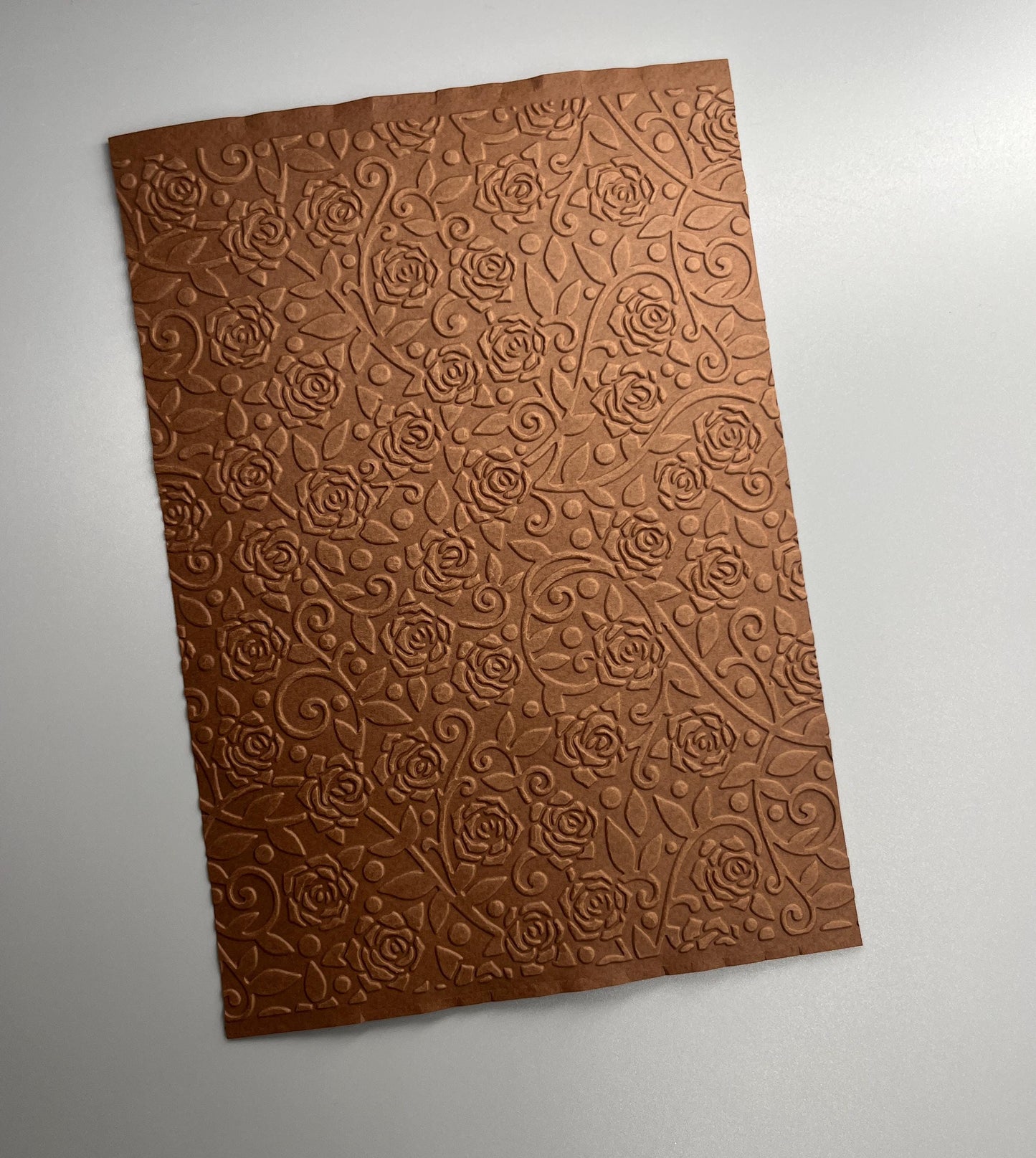 Embossed Rose Paper Cards – Components for Handmade Cards (Multiple Colours & Sizes)
