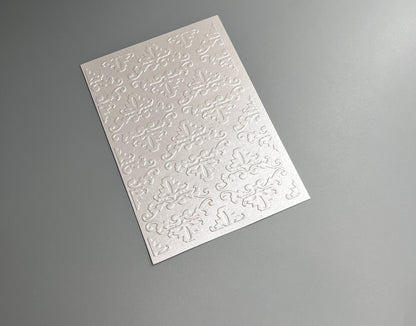 Embossed Flower Pearlised Paper Cards – Components for Handmade Cards (10.5 x 14.5cm) – Pack D