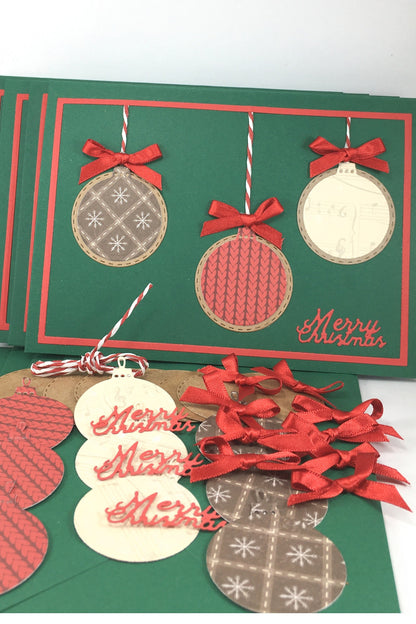 Christmas Card Making Kit – Handmade Embossed Holiday Cards with Envelopes (5x7") – Pack C