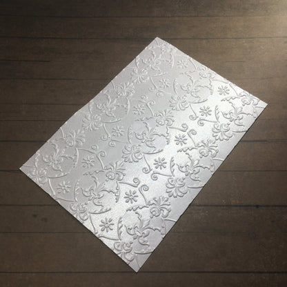 4 x Embossed Pearlised Paper Cards – Components for Handmade Cards (10.5 x 14.5cm) – Pack C
