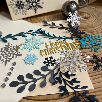 Luxury DIY Christmas Card Making Kit – Embossed Snowflake Cards with Envelopes (5x7")