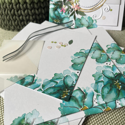 Handmade Card Making Kit – Birthday, Valentine’s, Mother’s Day & Wedding (5x7") – Floral Design