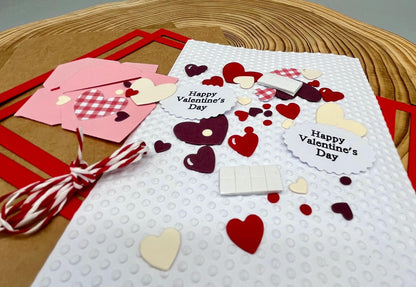 Valentine’s Day DIY Card Making Kit – Handmade Embossed Card & Envelope (5x7")