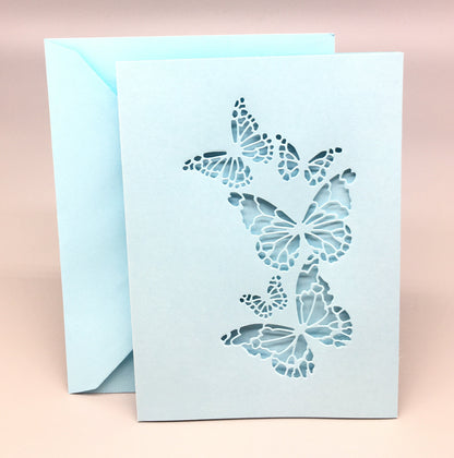 Blank Card & Envelope with Butterfly Cut – Components for Handmade Cards (5x7")