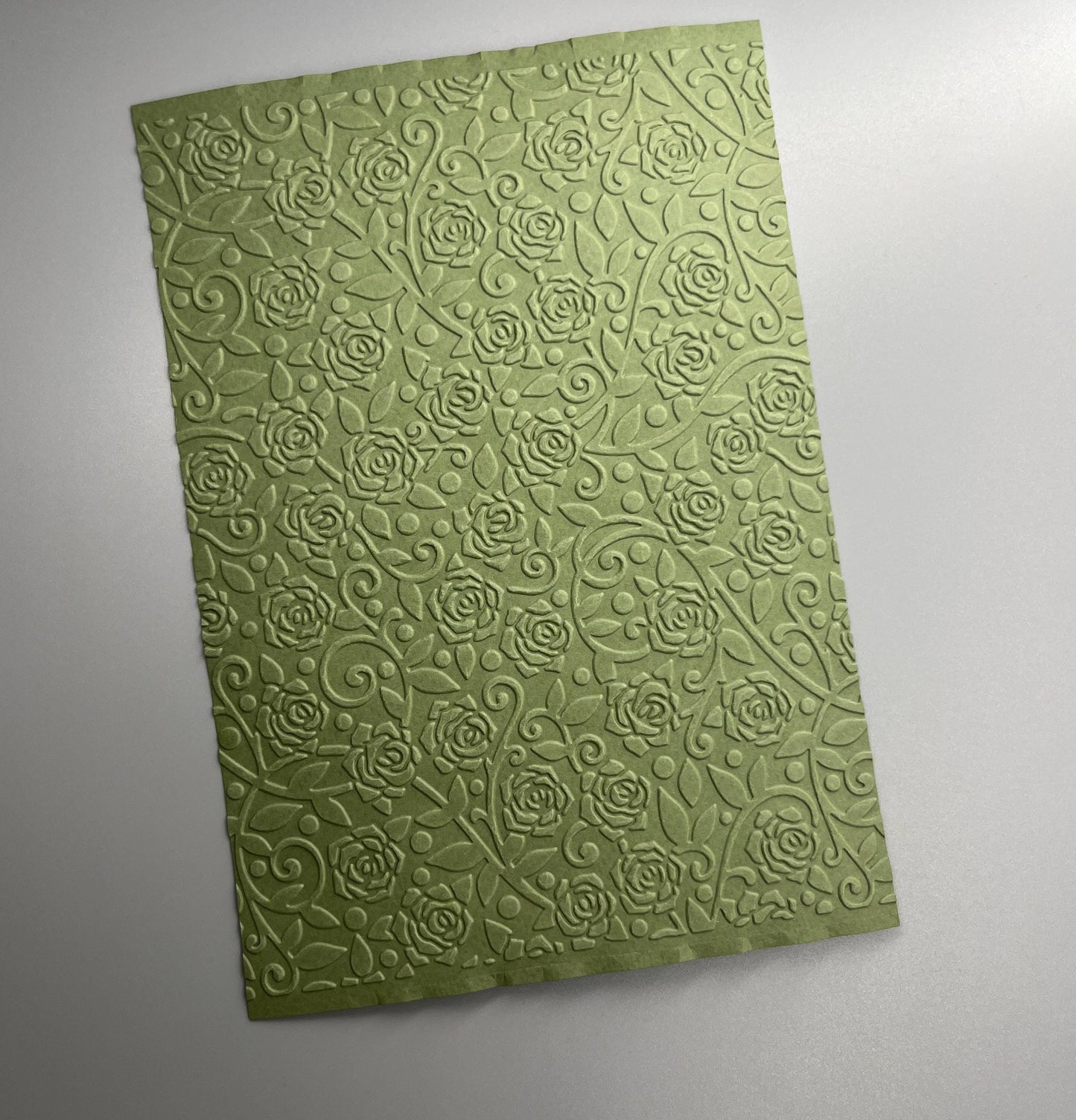 Embossed Rose Paper Cards – Components for Handmade Cards (Multiple Colours & Sizes)