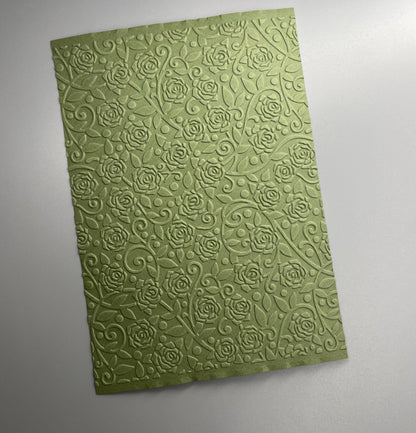 Embossed Rose Paper Cards – Components for Handmade Cards (Multiple Colours & Sizes)