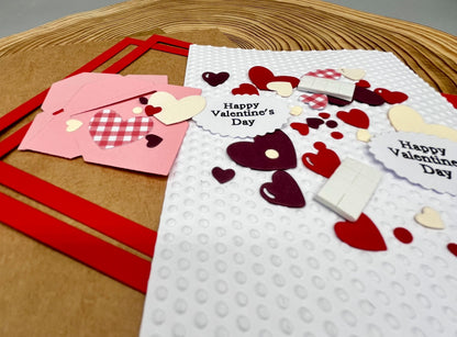 Valentine’s Day DIY Card Making Kit – Handmade Embossed Card & Envelope (5x7")