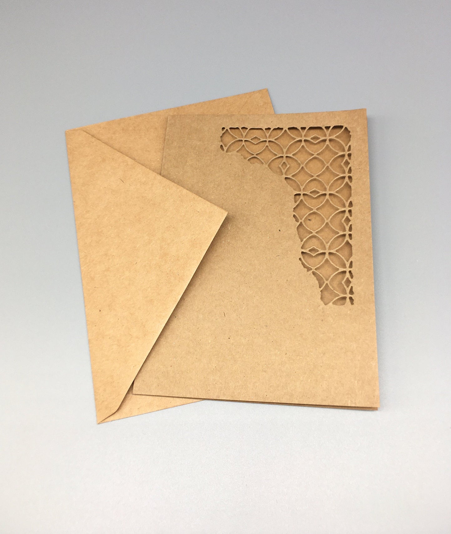 Blank Card & Envelope with Ornament Cut – Components for Handmade Cards (5x7")