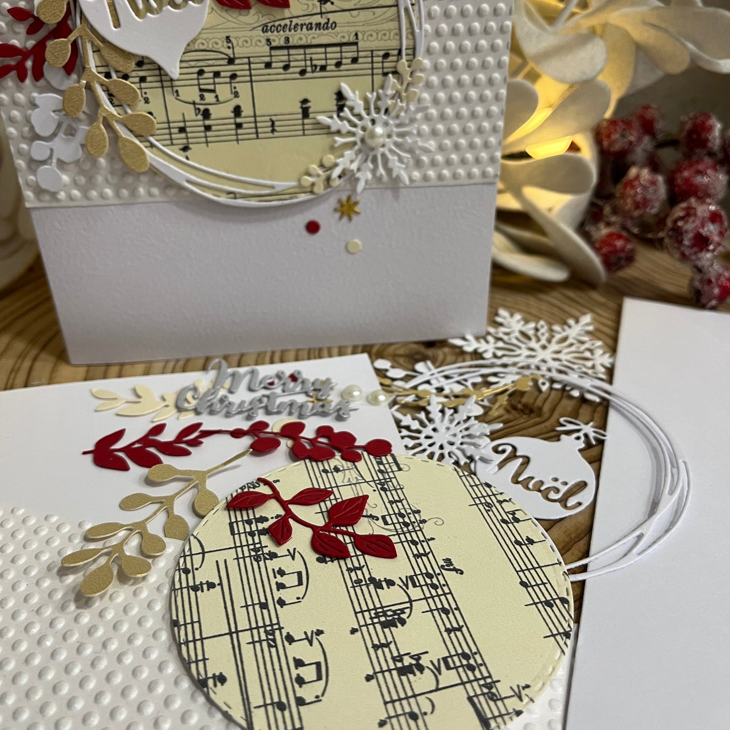Christmas Card Making Kit – Handmade Embossed Holiday Cards with Envelopes (5x7")