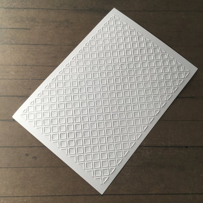 4 x Embossed Checked Paper Cards – Components for Handmade Cards (10.5 x 14.5cm) – Pack B