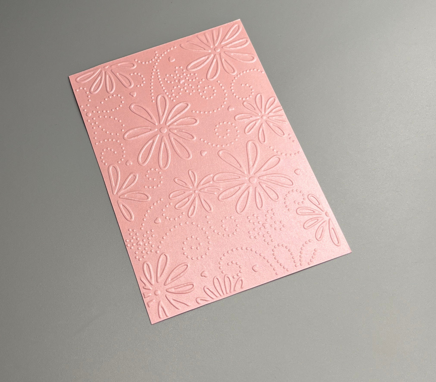 Embossed Flower Pearlised Paper Cards – Components for Handmade Cards (10.5 x 14.5cm) – Pack C