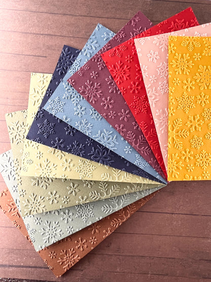 Embossed Snowflake Paper Cards – Components for Handmade Cards (Multiple Colours & Sizes)