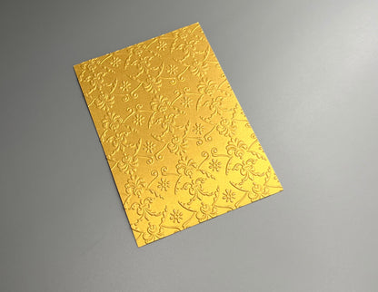 Embossed Castle Pearlised Paper Cards – Components for Handmade Cards (10.5 x 14.5cm)