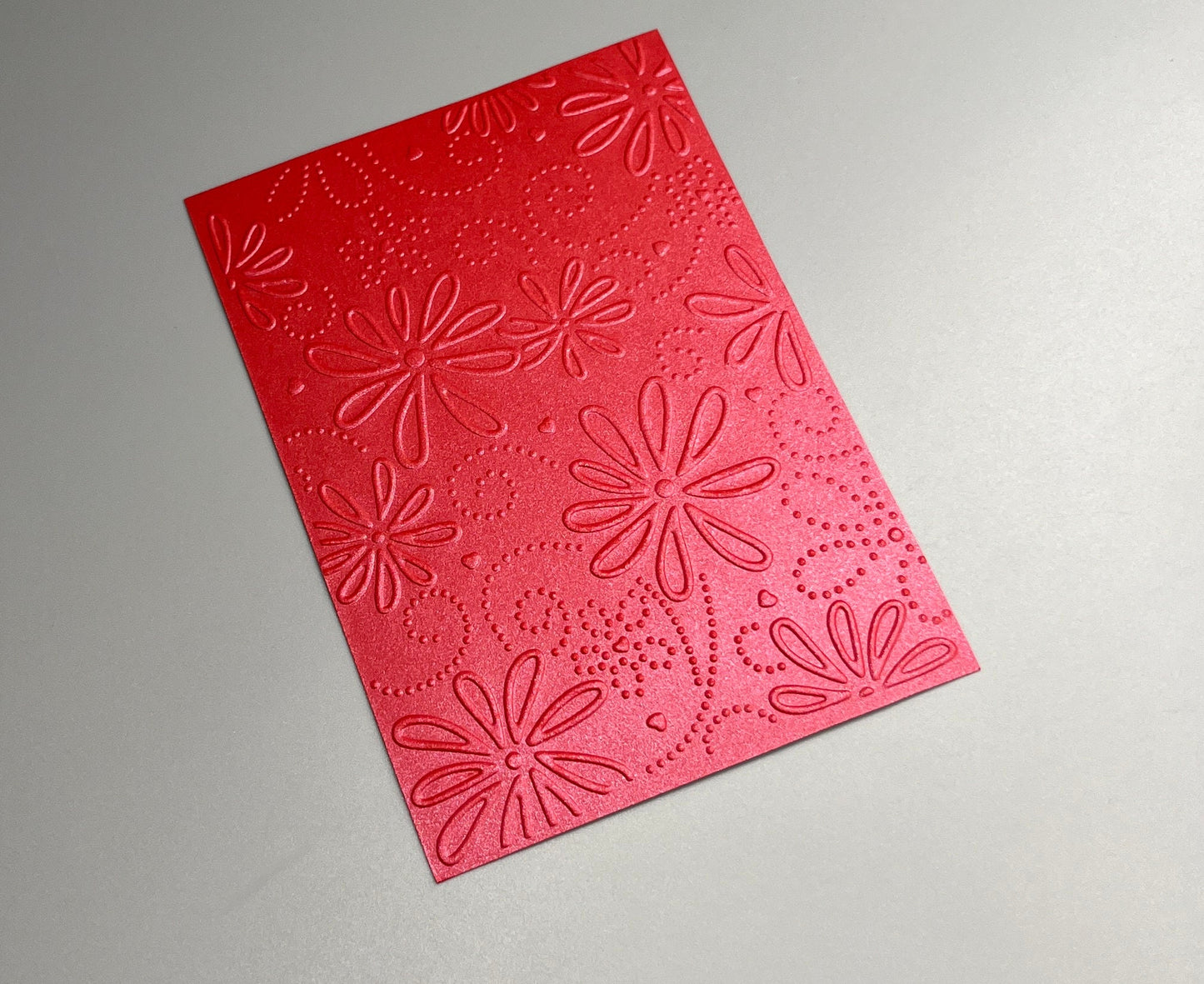 Embossed Flower Pearlised Paper Cards – Components for Handmade Cards (10.5 x 14.5cm) – Pack C
