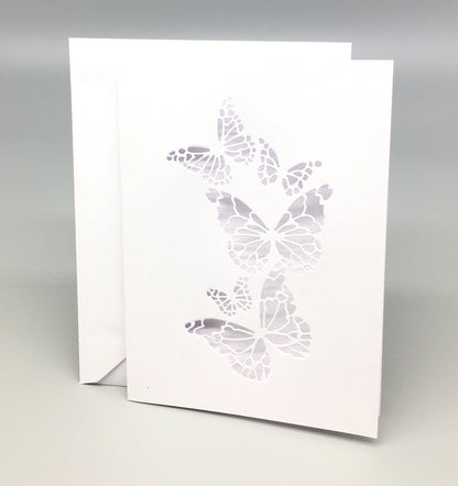 Blank Card & Envelope with Butterfly Cut – Components for Handmade Cards (5x7")