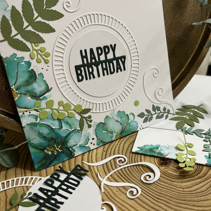 Handmade Birthday Card Making Kit – Embossed Floral Design with Envelope (6x6")