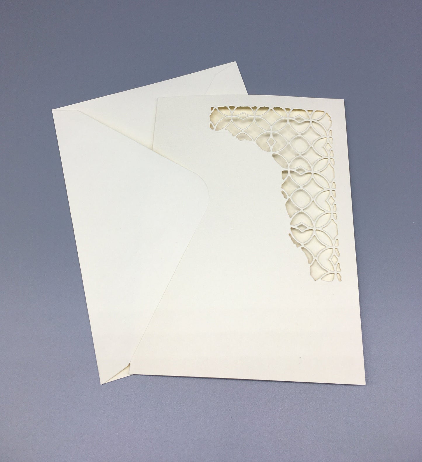 Blank Card & Envelope with Ornament Cut – Components for Handmade Cards (5x7")