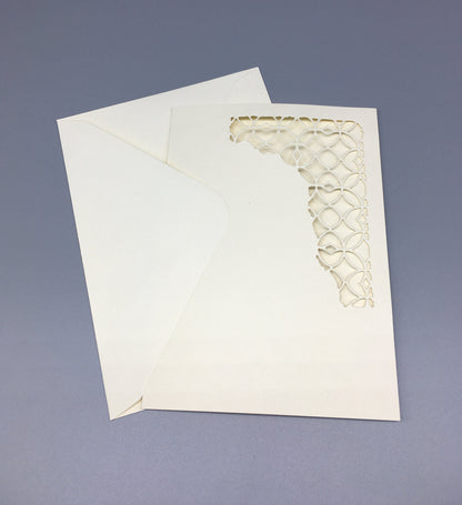 Blank Card & Envelope with Ornament Cut – Components for Handmade Cards (5x7")